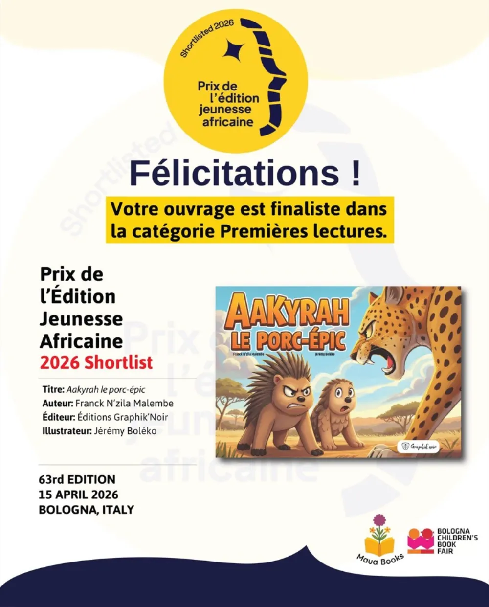 Double finaliste — Prix de l'édition jeunesse africaine 2026